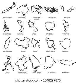 An Illustrated Country Shape Pack