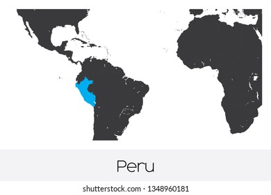 An Illustrated Country Shape of Peru