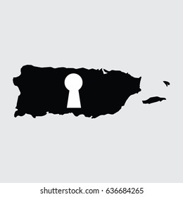 An Illustrated Country Shape of Puerto Rico