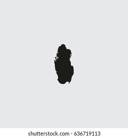 An Illustrated Country Shape of Qatar