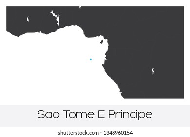 An Illustrated Country Shape of Sao Tome E Principe