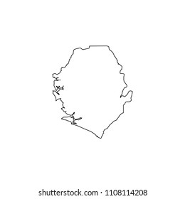 An Illustrated Country Shape of Sierra Leone