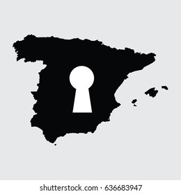 An Illustrated Country Shape of Spain