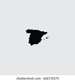 An Illustrated Country Shape of Spain