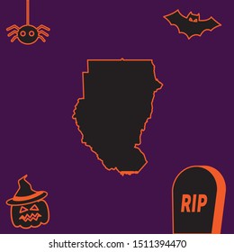 Illustrated Country Shape of Sudan