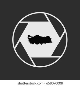 An Illustrated Country Shape of Turkey