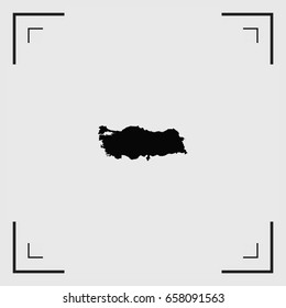 An Illustrated Country Shape of Turkey