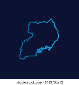 Illustrated Country Shape of Uganda