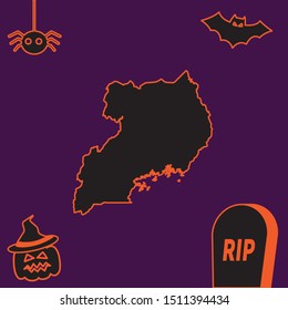 Illustrated Country Shape of Uganda