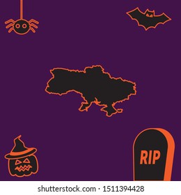 Illustrated Country Shape of Ukraine