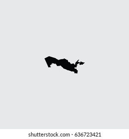 An Illustrated Country Shape of Uzbekistan