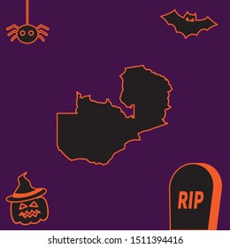 Illustrated Country Shape of Zambia