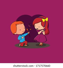 illustrated couples who are in love and romantic