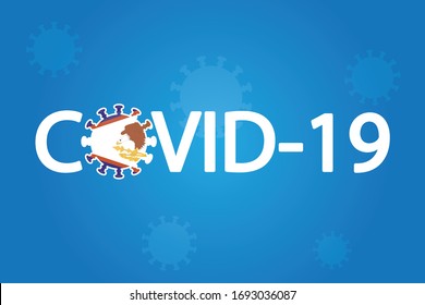 Illustrated Covid-19 Flag for the Country of  American Samoa