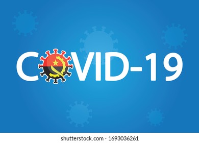 Illustrated Covid-19 Flag for the Country of  Angola