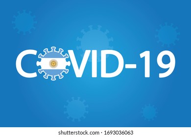 Illustrated Covid-19 Flag for the Country of  Argentina