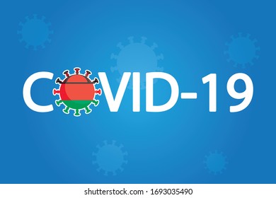 Illustrated Covid-19 Flag for the Country of  Malawi