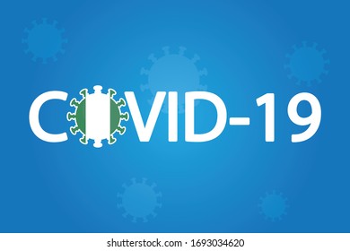 Illustrated Covid-19 Flag for the Country of  Nigeria