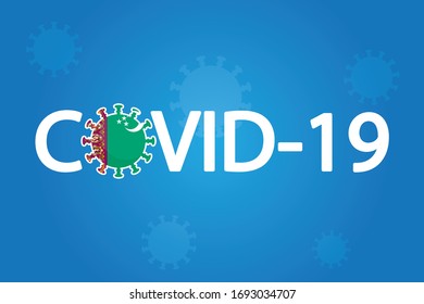 Illustrated Covid-19 Flag for the Country of  Turkmenistan