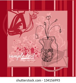illustrated cute greeting card - vector illustration