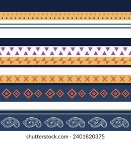 illustrated decorative borders of abstract blue elements
