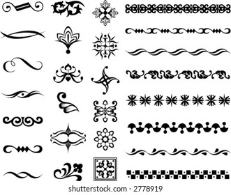 illustrated decorative designs and icons