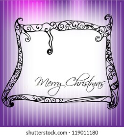 Illustrated decorative frame for your Christmas greeting card - vector illustration