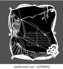 illustrated decorative lace frame - vector illustration