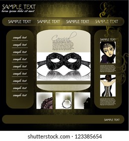 illustrated decorative web page template for you carnival design - vector illustration