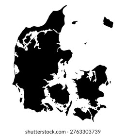 Illustrated Denmark map by Mapmaker featuring a clean, stylized design ideal for travel, education, and infographic use