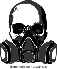 Illustrated depiction of a masked skull
