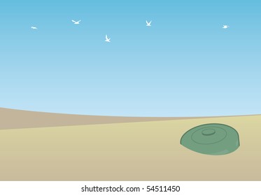 Illustrated dessert scene with a landmine