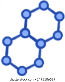 An illustrated diagram featuring icons representing the formulas of chemical elements and molecules