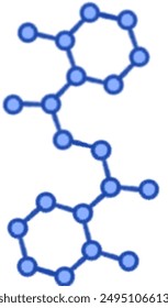 An illustrated diagram featuring icons representing the formulas of chemical elements and molecules