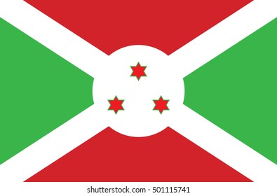 An Illustrated Drawing of the flag of Burundi