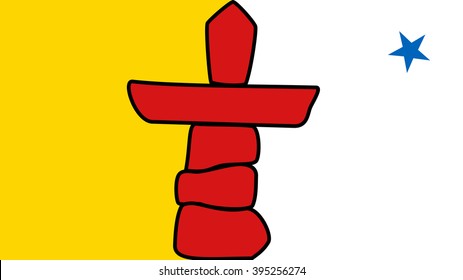 Illustrated Drawing of the flag of Nunavut