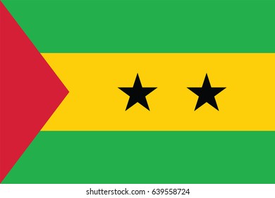 An Illustrated Drawing of the flag of Sao Tome E Principe