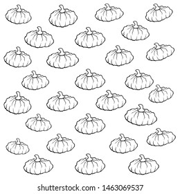 Illustrated drawing of vegetable lines on white background