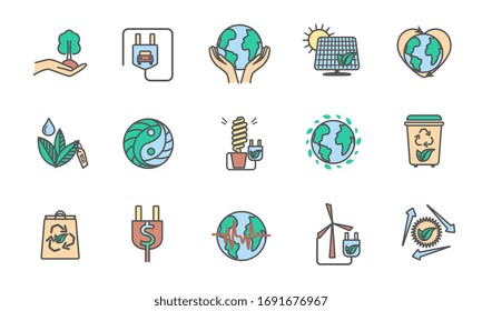 Illustrated eco friendly nature and healthy earth series. Vector illustration