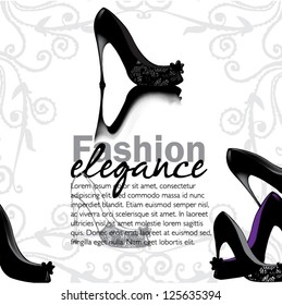 illustrated elegant set of shoes - vector illustration