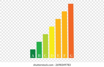 Illustrated energy efficiency rating chart with white background. Vector illustration EPS 10 .