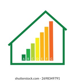 Gráfico de classificação de eficiência energética ilustrado com fundo branco. Ilustração vetorial EPS 10 .