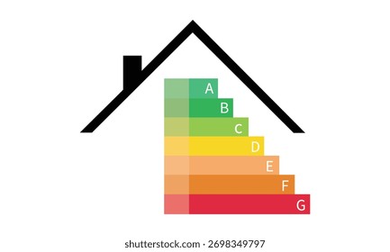 Gráfico de classificação de eficiência energética ilustrado com fundo branco. Ilustração vetorial EPS 10 .