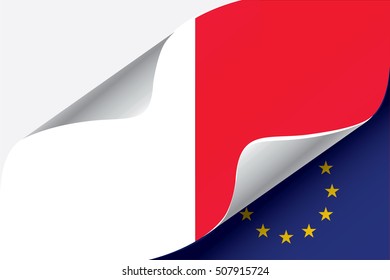 Illustrated EU Flag with the Flag of  Malta