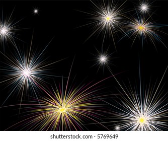 Illustrated fireworks background with room to add your own text