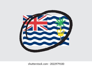 Illustrated Flag for the Country of  British Indian Ocean Territory