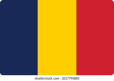 Illustrated Flag for the Country of  Chad