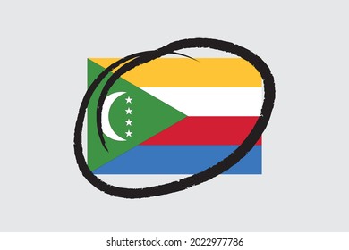 Illustrated Flag for the Country of  Comoros