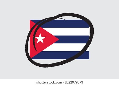Illustrated Flag for the Country of  Cuba