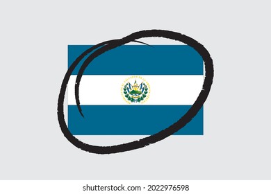 Illustrated Flag for the Country of  El Salvador